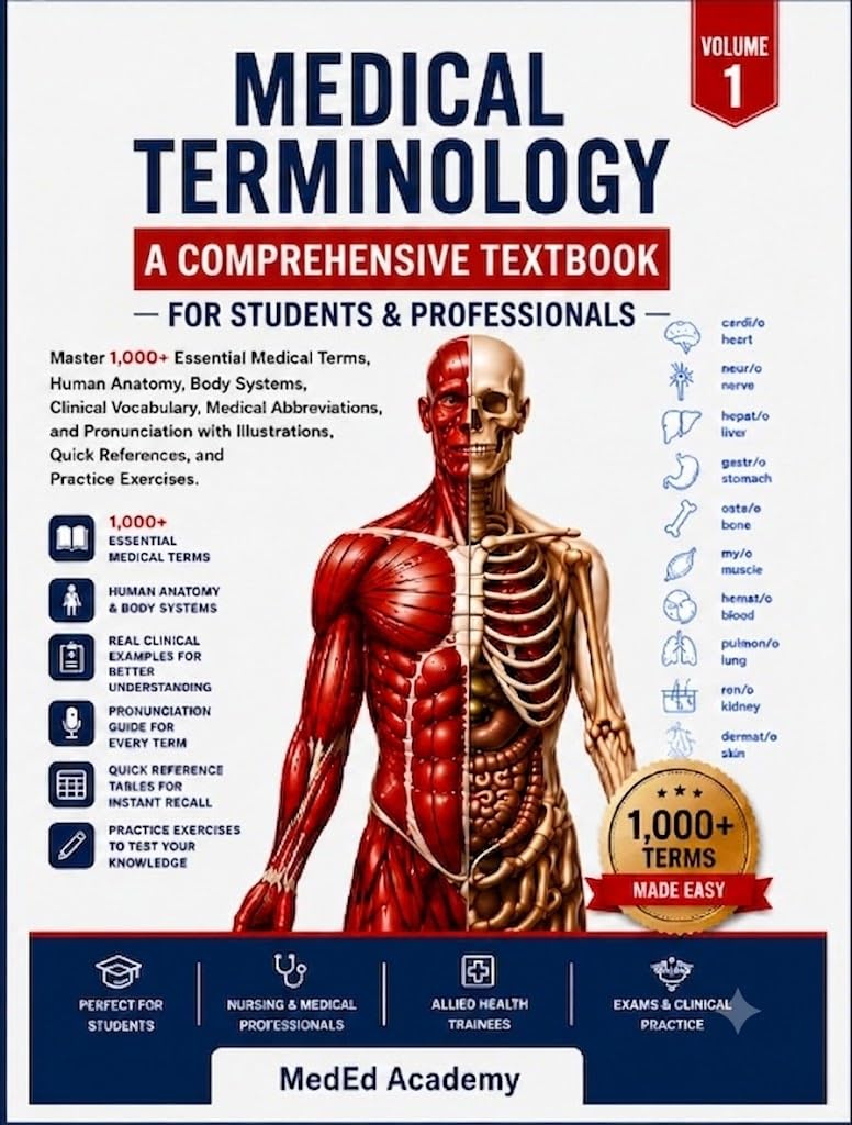 Medical Terminology Reference Guide for Beginners– Volume 1: Master 1,000+ Essential Medical Terms, Human Anatomy, Clinical Vocabulary, Medical ... (MedEd Academy Medical Terminology Series)