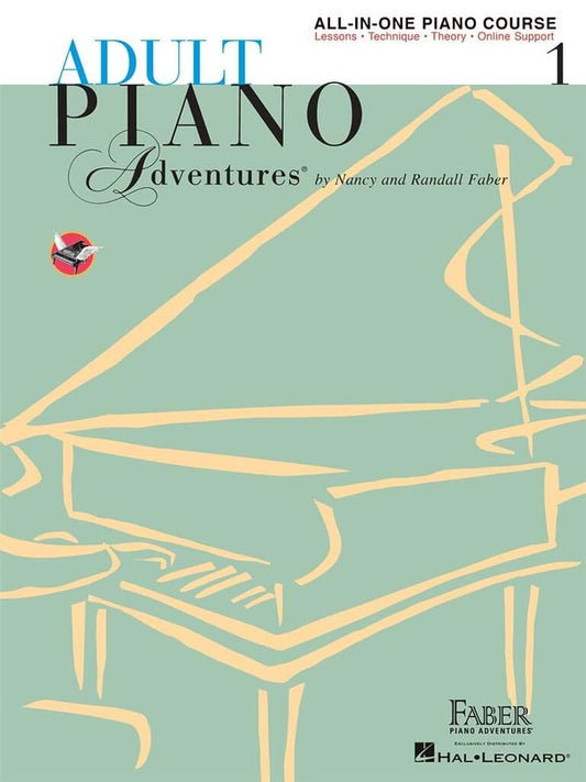 Adult Piano Adventures - All-in-One Piano Course Book 1 | Faber Piano Course for Adult Beginners | Spiral Bound with Online Media and Instructional Videos | Includes Lesson, Technique and Theory