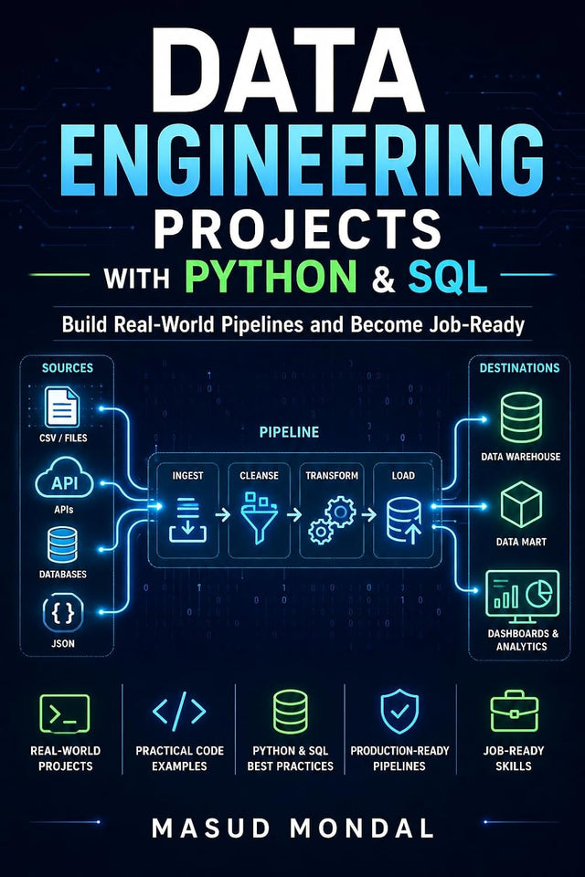 Data Engineering Projects with Python & SQL: Build Real ETL Pipelines, Data Warehouses & Analytics Systems (Beginner to Job-Ready, 2026)