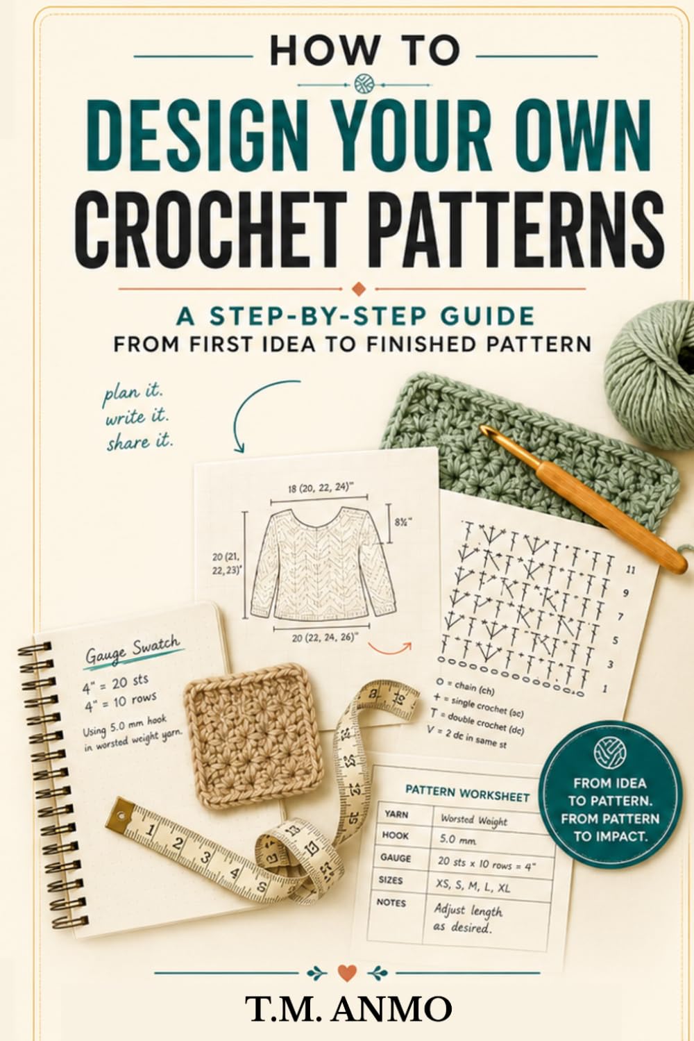 How to Design Your Own Crochet Patterns: A Step-by-Step Guide from First Idea to Finished Pattern: Master Gauge Math, Write Clear Instructions, Grade ... Sell Your Patterns on Ravelry, Etsy & Beyond