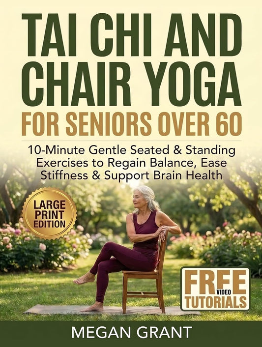 Tai Chi & Chair Yoga for Seniors Over 60: 10-Minute Gentle Seated & Standing Exercises to Regain Balance, Ease Stiffness & Support Brain Health - Lifetime Access to Free Video Tutorials