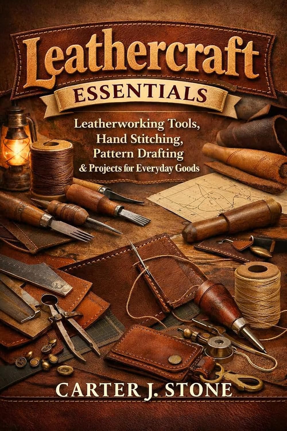 Leathercraft Essentials: Leatherworking Tools, Hand Stitching, Pattern Drafting & Projects for Everyday Goods