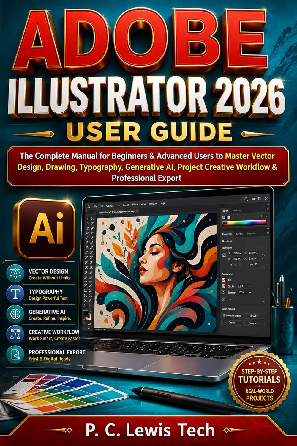 ADOBE ILLUSTRATOR 2026 USER GUIDE: The Complete Manual for Beginners & Advanced Users to Master Vector Design, Drawing, Typography, Generative AI, Project Creative Workflow & Professional Export