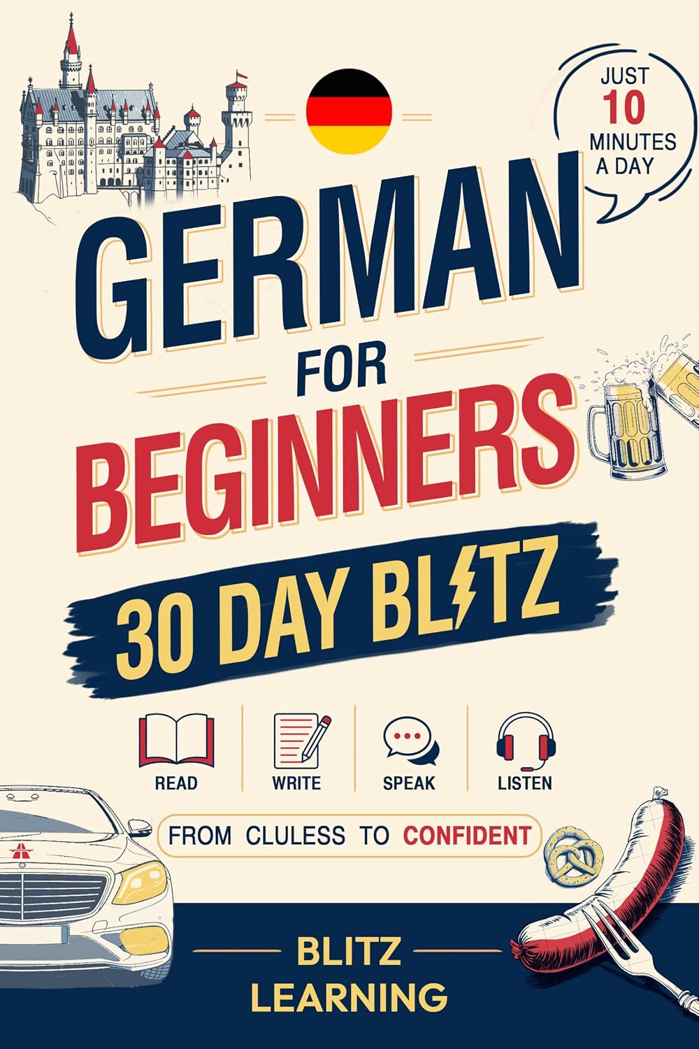 30-Day German Learning Quest for Beginners: From Zero to Confident: Master Essential Conversation, Travel, and Phrases (Just 10 Minutes a Day)