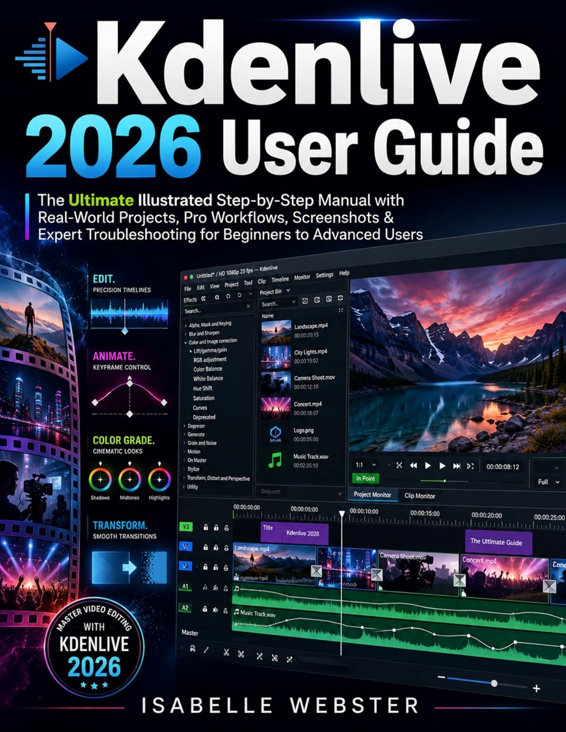 Kdenlive 2026 User Guide: The Ultimate Illustrated Step-by-Step Manual with Real-World Projects, Pro Workflows, Screenshots & Expert Troubleshooting for ... Users (THE ILLUSTRATED GUIDE SERIES)