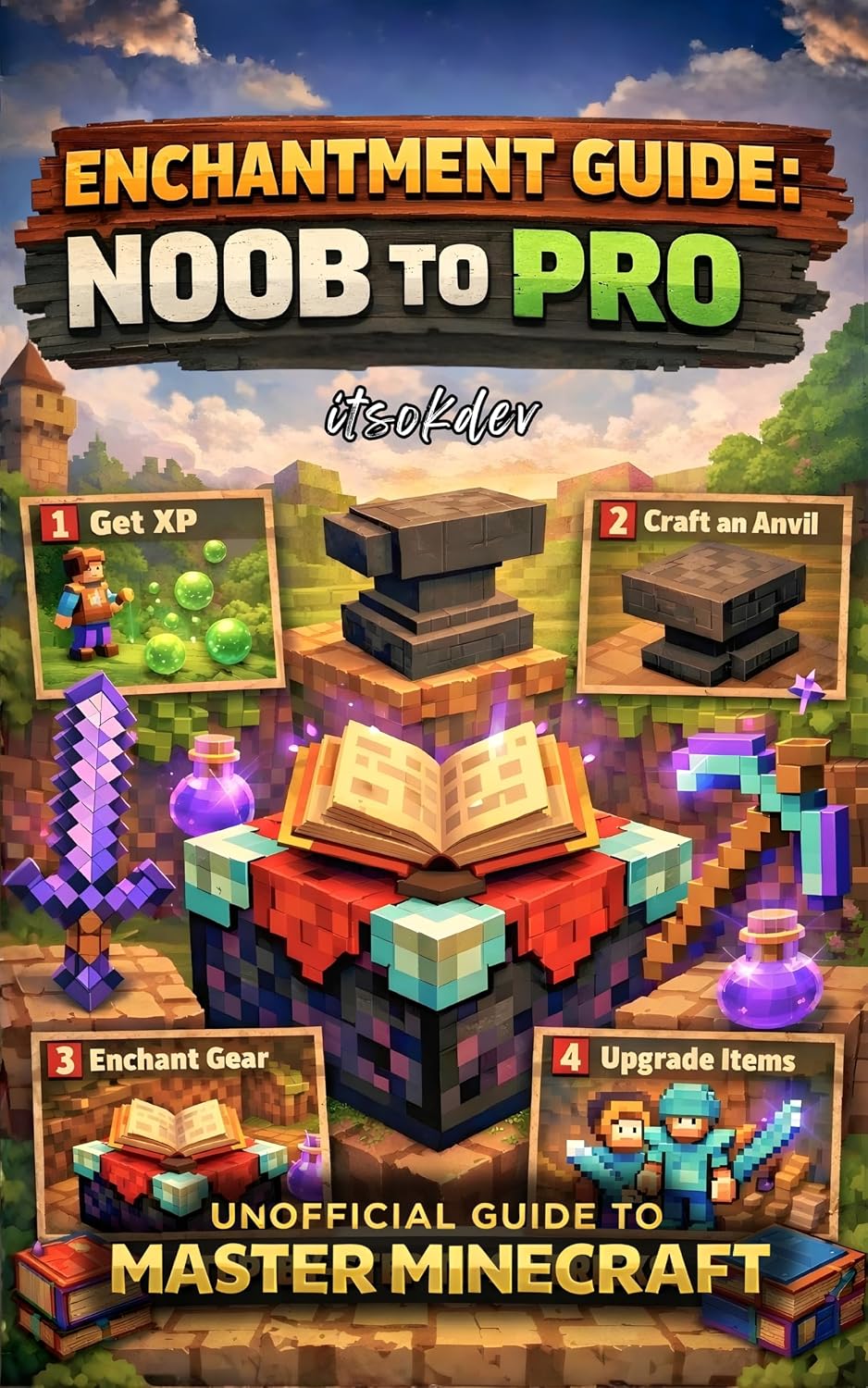 Enchantment Guide Noob to Pro: The Complete Minecraft Enchanting Guide: Level 30 Setup, XP Farms, Mending, Anvil Secrets & Full Netherite Builds for Survival ... Unofficial Minecraft Guide Series)