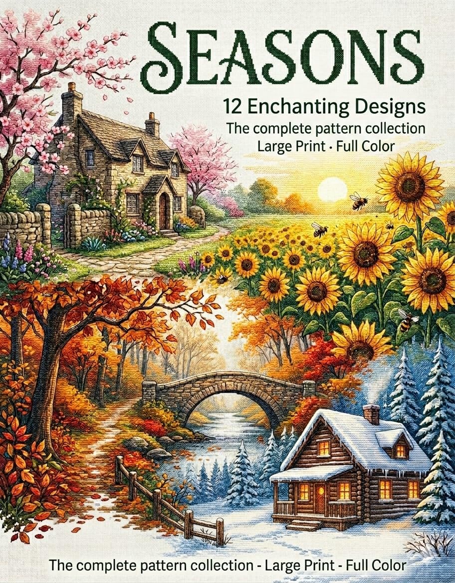 SEASONS: 12 Enchanting Landscapes: The Premium Cross Stitch Pattern Collection