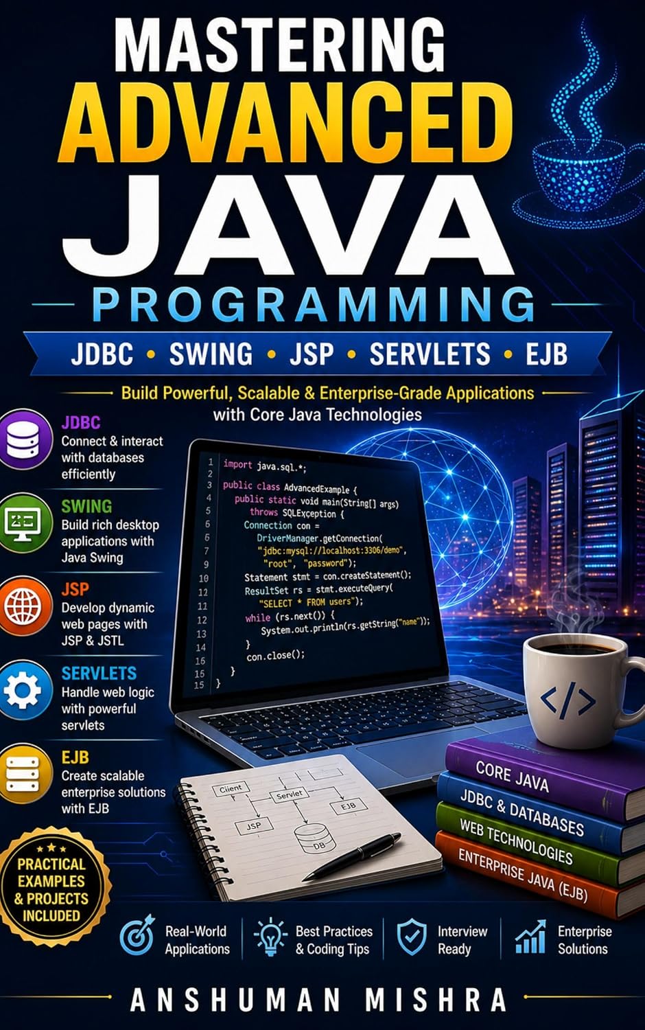 Mastering Advanced Java Programming: JDBC,Swing,JSP, Servlets, and EJB