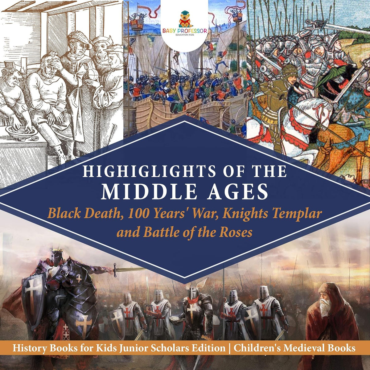 Highlights of the Middle Ages : Black Death, 100 Years' War, Knights Templar and Battle of the Roses | History Books for Kids Junior Scholars Edition | Children's Medieval Books